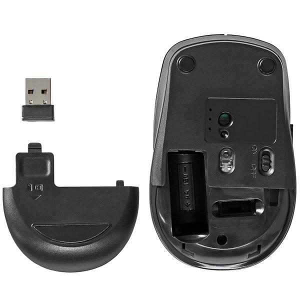 Kompakte optische Funkmaus - 6 Tasten - kabellos bis 10m Reichweite, 800/1200/1600 dpi - USB-Nano-Empfänger, kompatibel Win 7/8/10/11