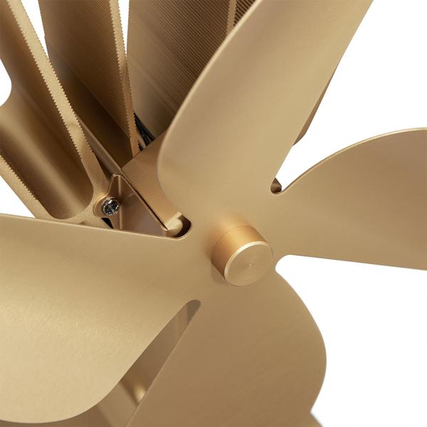 Stromloser Kaminventilator aus Aluminium, 4 Lüfterblätter: Farbe: edle bronze, hochwertige Wärmeverteilung ohne Strom, für effiziente Heizleistung