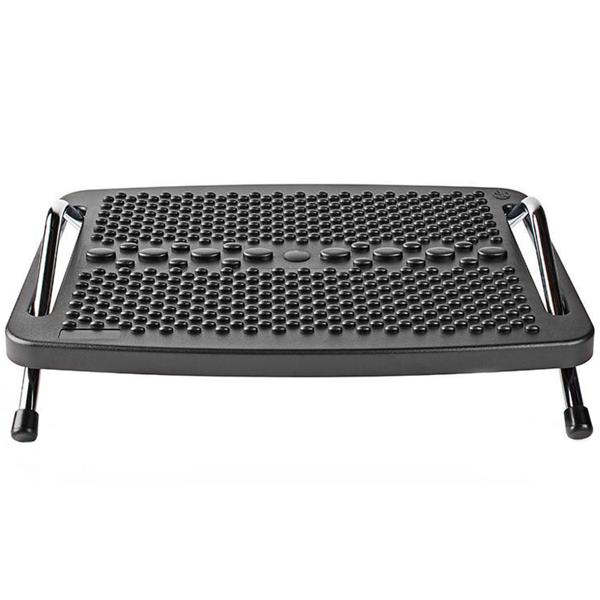 Fussstütze mit verstellbarem Neigungswinkel, schwarz, Ergonomische Fussbank für Schreibtisch, Arbeitsplatz, Homeoffice, Büro