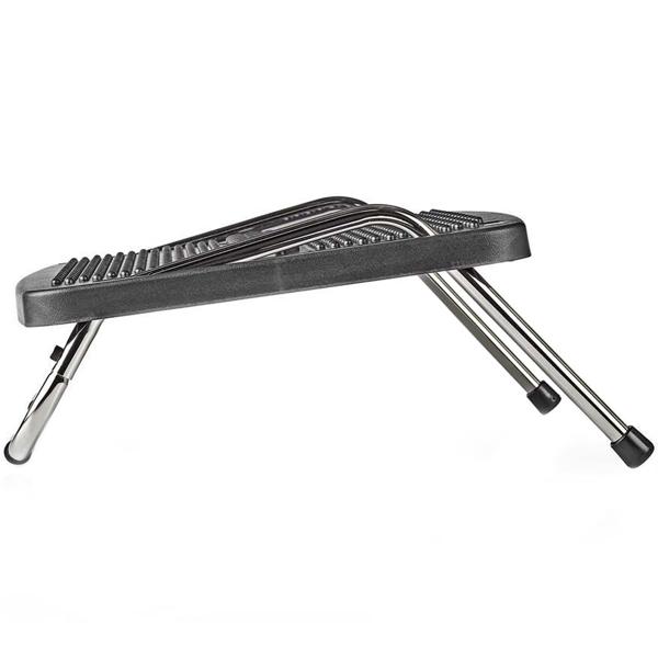 Fussstütze mit verstellbarem Neigungswinkel, schwarz, Ergonomische Fussbank für Schreibtisch, Arbeitsplatz, Homeoffice, Büro