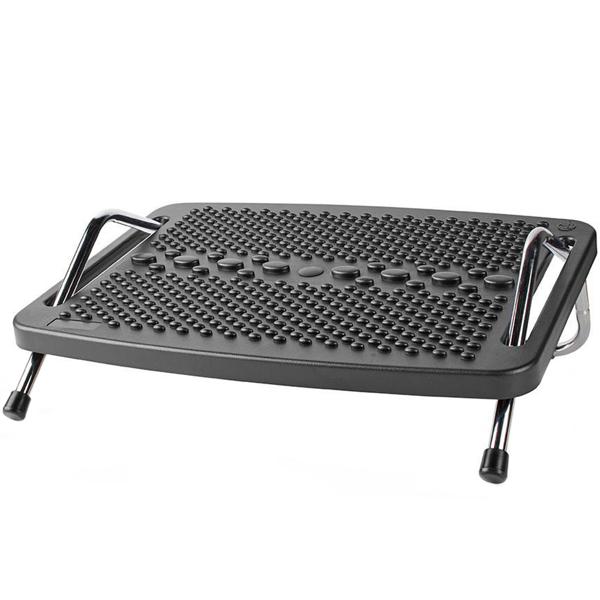 Fussstütze mit verstellbarem Neigungswinkel, schwarz, Ergonomische Fussbank für Schreibtisch, Arbeitsplatz, Homeoffice, Büro