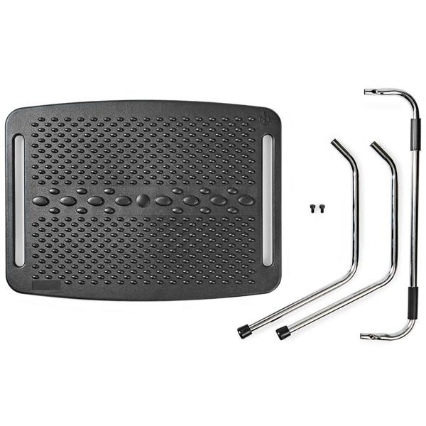 Fussstütze mit verstellbarem Neigungswinkel, schwarz, Ergonomische Fussbank für Schreibtisch, Arbeitsplatz, Homeoffice, Büro