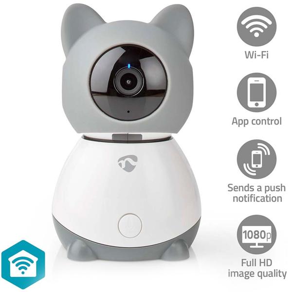 Smartlife Wi-Fi Innenkamera & Babyphone, Full HD 1080p, 2-Wege-Audio, Temperatur- und Luftfeuchtigkeitssensor, Bewegungsverfolgung, Schlaflieder, Infrarot-LED