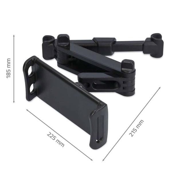 Kopfstützenhalterung verstellbar - Für Tablet, Handy, Switch bis 12.5 Zoll - Teleskoparm 8-26cm - 360° drehbar - Für entspannte Autofahrten