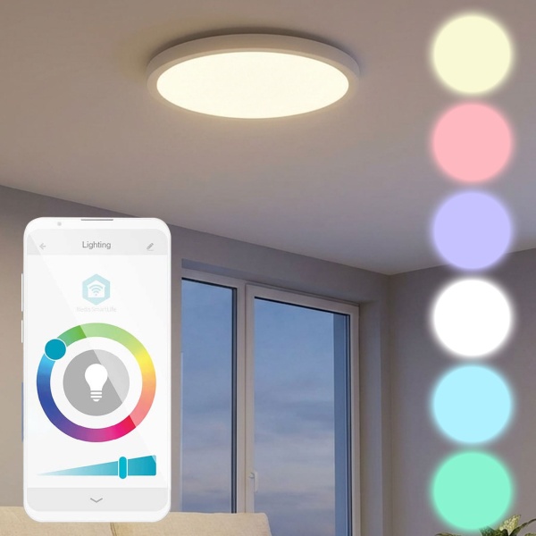 SmartLife WLAN LED Deckenleuchte, dimmbar, App-Steuerung, 29cm, elegantes weiss: Intelligente Beleuchtung für Ihr smartes Home