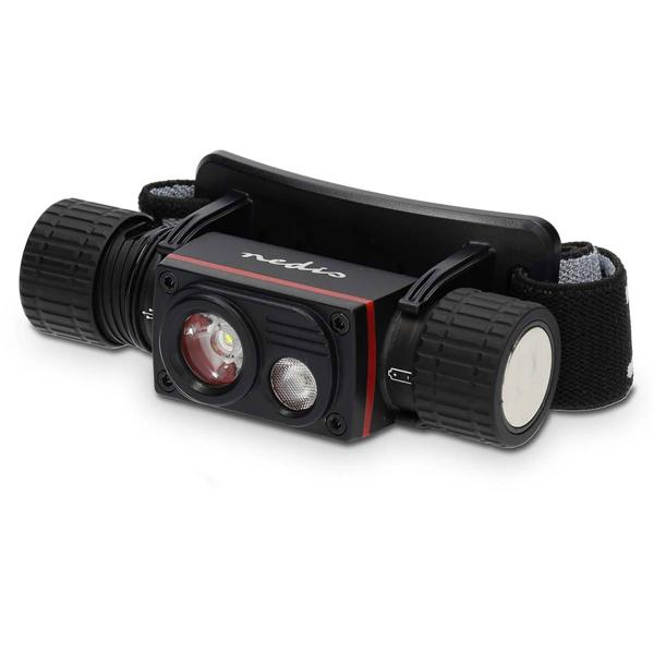 LED-Stirnlampe 1000 lm - IPX8 wasserdicht bis 3m - 4 Leuchtmodi, 180m Leuchtweite - Li-Ion Akku via USB-C mit Magnethalterung