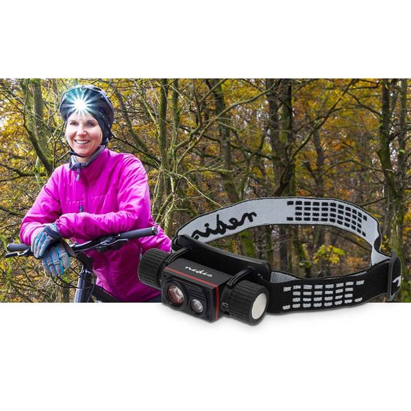 LED-Stirnlampe 1000 lm - IPX8 wasserdicht bis 3m - 4 Leuchtmodi, 180m Leuchtweite - Li-Ion Akku via USB-C mit Magnethalterung