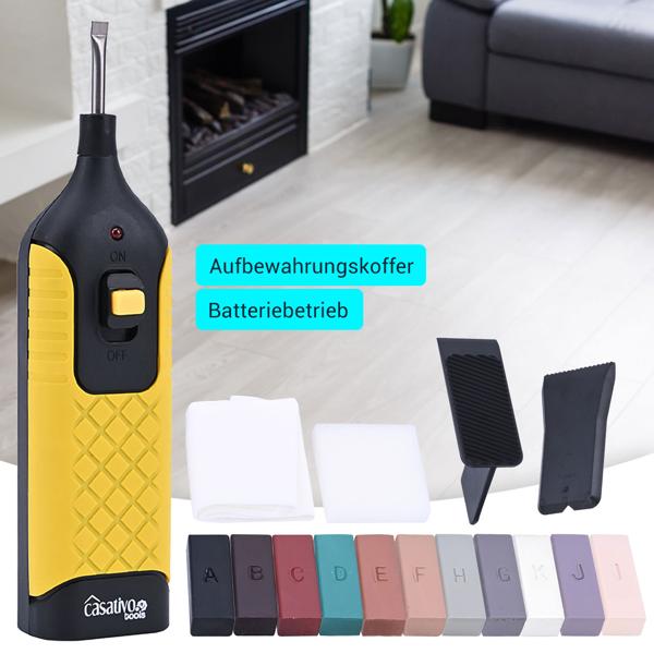 Professionelles Reparatur-Set zum Ausbessern von  Fliesen, Kacheln, Marmor, Steingut, Hartwachs u. Wachsschmelzer, originalgetreue Ergebnisse