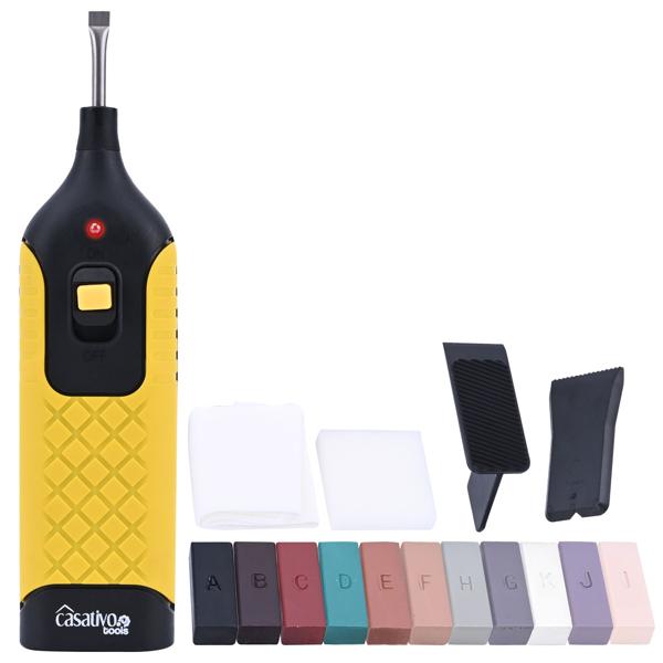 Professionelles Reparatur-Set zum Ausbessern von  Fliesen, Kacheln, Marmor, Steingut, Hartwachs u. Wachsschmelzer, originalgetreue Ergebnisse