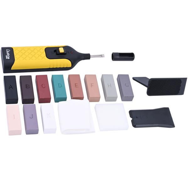 Professionelles Reparatur-Set zum Ausbessern von  Fliesen, Kacheln, Marmor, Steingut, Hartwachs u. Wachsschmelzer, originalgetreue Ergebnisse