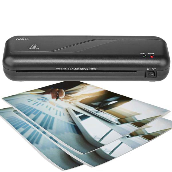 Kompakt Heiss-Laminiergerät + 100 A4 Folien - Profi Laminieren leicht gemacht - Schnell, transparent & ideal für Büro & Home