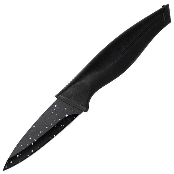 Küchen-Messerset 6-teilig - 5 scharfe Messer & Schäler für vielseitige Gerichte - Antihaftbeschichtet - Schwarz - Langlebig & leicht zu reinigen