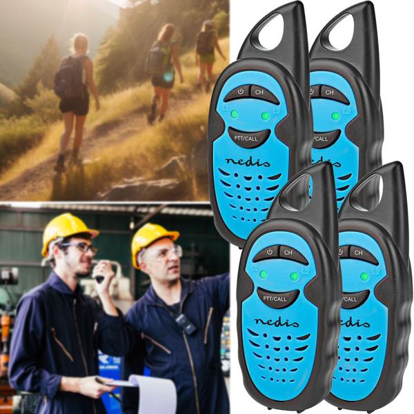 4er-Set Walkie-Talkies für Kinder, Funkgeräte mit 3 km Reichweite, 3 Kanäle 446 MHz, PTT Funktion, ideales Outdoor Spielzeug für kleine Entdecker, Geschenk