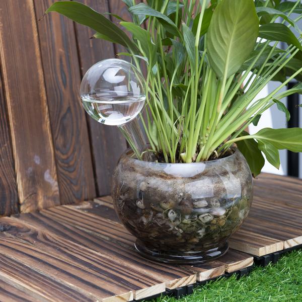 4er-Set Wassersparende Pflanzen Bewässerungskugeln aus Glas, Ø 6 x H 15 cm, Giesskugeln transparent, ideal für Zuhause, Büro und Ferien