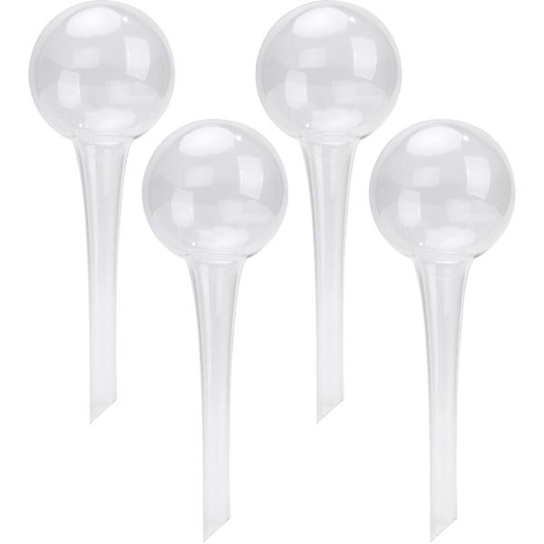 4er-Set Wassersparende Pflanzen Bewässerungskugeln aus Glas, Ø 6 x H 15 cm, Giesskugeln transparent, ideal für Zuhause, Büro und Ferien