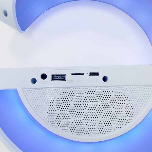 Multifunktionales RGB-Nachtlicht mit Qi-Ladestation, Bluetooth & FM-Radio – Lautsprecher, stimmungsvolles Licht, 23,5cm