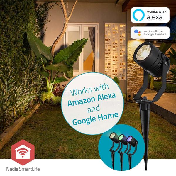 3er-Set SmartLife Gartenstrahler - RGB Gartenleuchte mit Erdspiess & App-Steuerung - IP65-zertifiziert - dimmbar, 3x 3W, Alexa/Google Home