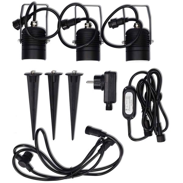 3er-Set SmartLife Gartenstrahler - RGB Gartenleuchte mit Erdspiess & App-Steuerung - IP65-zertifiziert - dimmbar, 3x 3W, Alexa/Google Home