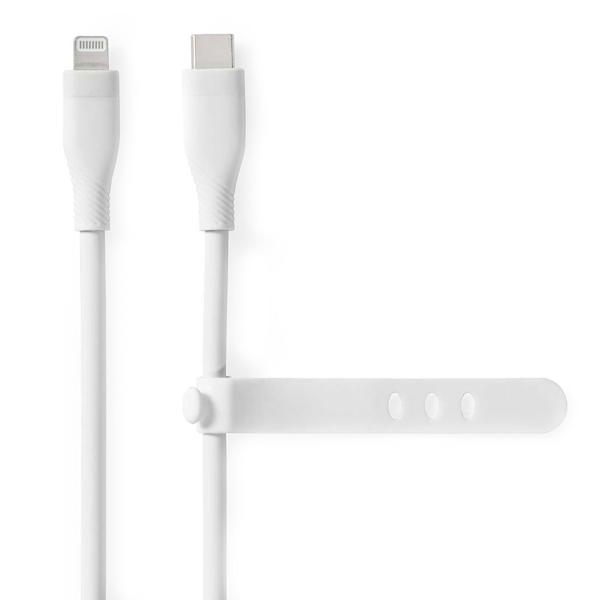 Apple iPhone Ladekabel - Lightning Schnellladekabel USB-C 1,5m - Silikon, weiss, 27W, 480 Mbit/s Datenübertragung - flexibel & robust
