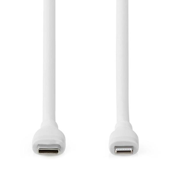 Apple iPhone Ladekabel - Lightning Schnellladekabel USB-C 1,5m - Silikon, weiss, 27W, 480 Mbit/s Datenübertragung - flexibel & robust