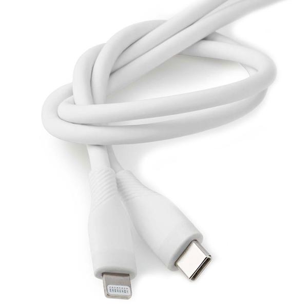 Apple iPhone Ladekabel - Lightning Schnellladekabel USB-C 1,5m - Silikon, weiss, 27W, 480 Mbit/s Datenübertragung - flexibel & robust