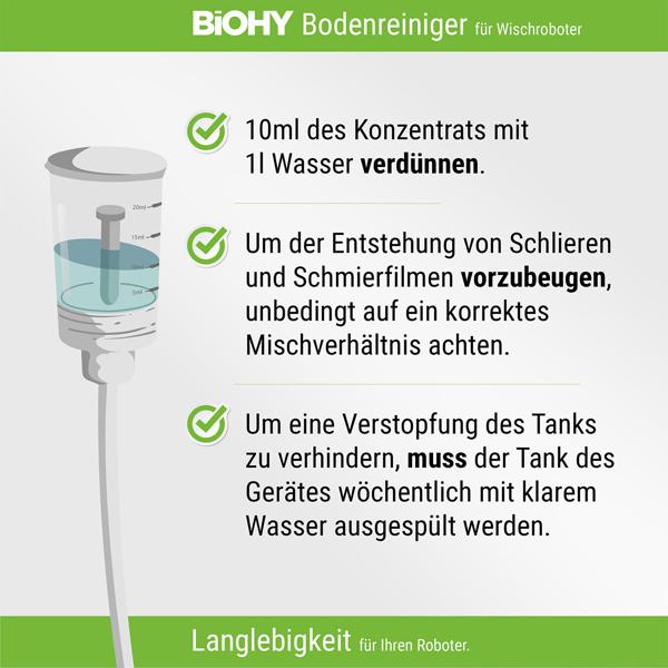 2er Set Effektives Bodenreiniger Konzentrat für Wischroboter, vegan, 1 L, biologisch abbaubar, schnell trocknend, rutsch-hemmend