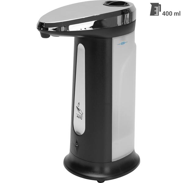 2er-Set Berührungsloser Seifenspender (Infrarot): 400ml, ABS-Chrom, edel - Autom. Dosierung, ideal für Bad & Küche - Maximale Hygiene