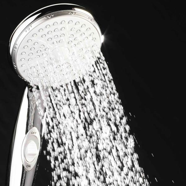 Duschset mit Handbrause, Schlauch & Wandhalterung - Regenschauer-Funktion & Wasserspardichtung (-40% Verbrauch) - 150cm Schlauch - Ø 9,8cm Duschkopf