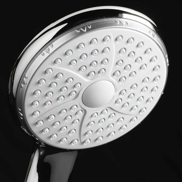 Duschset mit Handbrause, Schlauch & Wandhalterung - Regenschauer-Funktion & Wasserspardichtung (-40% Verbrauch) - 150cm Schlauch - Ø 9,8cm Duschkopf