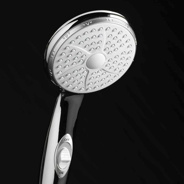 Duschset mit Handbrause, Schlauch & Wandhalterung - Regenschauer-Funktion & Wasserspardichtung (-40% Verbrauch) - 150cm Schlauch - Ø 9,8cm Duschkopf