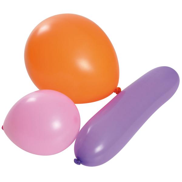 Luftballons 25er-Set - bunte Farben & versch. Formen - Latex - für Kindergeburtstage & Familienfeste - Deko für Partys & Geschenke