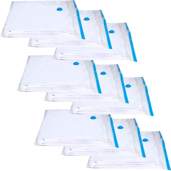 9er-Set Vakuumbeutel - Kleidung & Textilien platzsparend einlagern - Schutz vor Schimmel, Motten & Gerüchen - 110x90cm - für Staubsauger geeignet