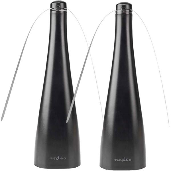 2er-Set Elektrischer Fliegenwedler, schwarz, batteriebetrieben – Idealer Insektenvertreiber für drinnen und draussen – Für einen fliegenfreien Genuss beim Essen