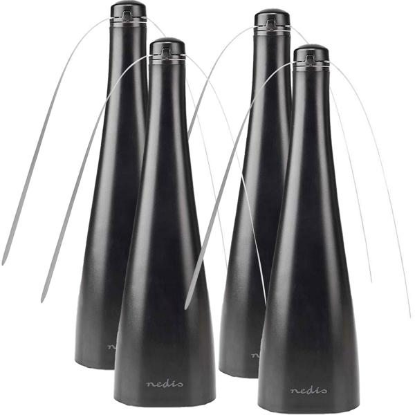 4er-Set Elektrischer Fliegenwedler, schwarz, batteriebetrieben – Idealer Insektenvertreiber für drinnen und draussen – Für einen fliegenfreien Genuss beim Essen