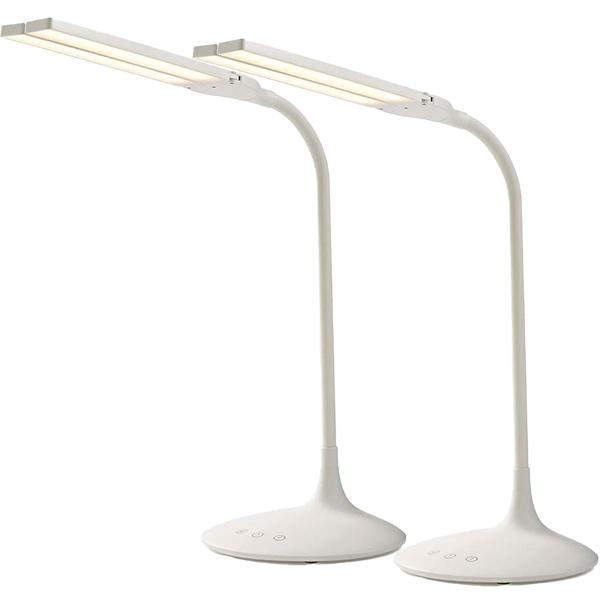 2er-Set LED-Schreibtischleuchte (280 Lumen), dimmbar, weiss – Touch-Steuerung, trendiges Design – Bequeme Beleuchtung für Büro und Zuhause