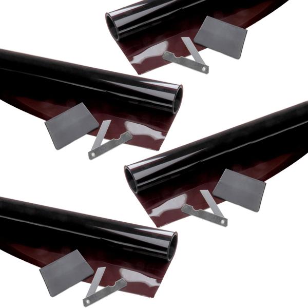 4er-Set Auto Sonnenschutzfolie - Scheibentönungsfolie 300x50 cm - Schützt vor Sonne & UV-Licht - Ideal für Rückbank/Heckscheibe - Hält Innenraum kühl