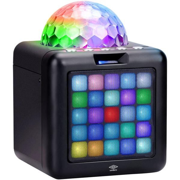 Karaoke-Maschine inkl. 2 Mikrofone - Mobile Spassmaschine für Partys - Bluetooth, USB-C, Akkubetrieb 1200 mAh, Lichteffekte, 1.3 kg