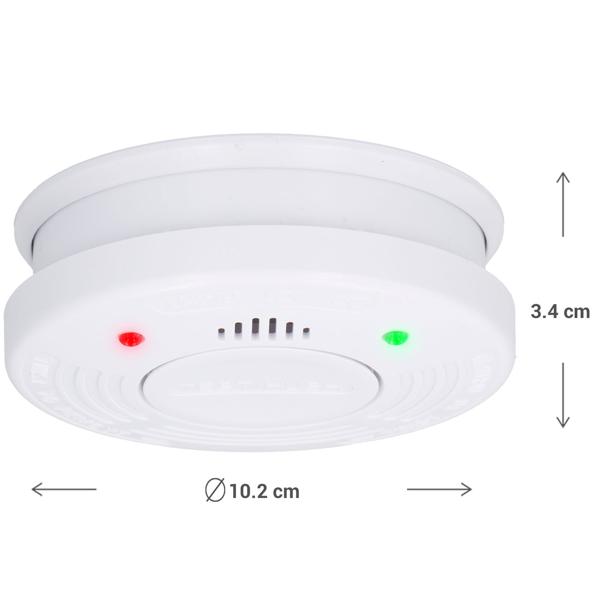 Sicherer Optischer Brand- & Rauchwarnmelder mit 10 Jahren Batterie – Rauchmelder 85dB, schützt Räume bis 40m², inkl. Prüf- & Pausentaste