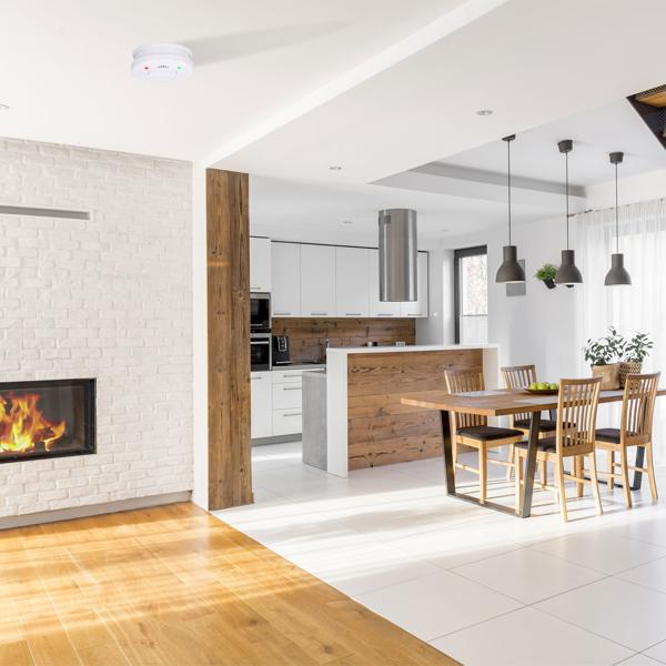 Sicherer Optischer Brand- & Rauchwarnmelder mit 10 Jahren Batterie – Rauchmelder 85dB, schützt Räume bis 40m², inkl. Prüf- & Pausentaste