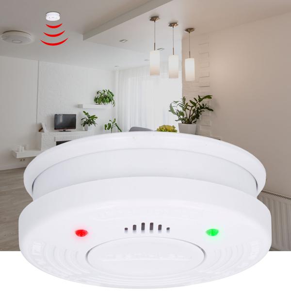 Sicherer Optischer Brand- & Rauchwarnmelder mit 10 Jahren Batterie – Rauchmelder 85dB, schützt Räume bis 40m², inkl. Prüf- & Pausentaste