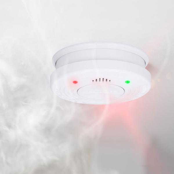 5er-Set Zuverlässiger Optischer Brand- und Rauchwarnmelder, 10 Jahre Batterie, 85dB Alarm-Lautstärke, Schützt Räume bis 40 m2, Montagematerial