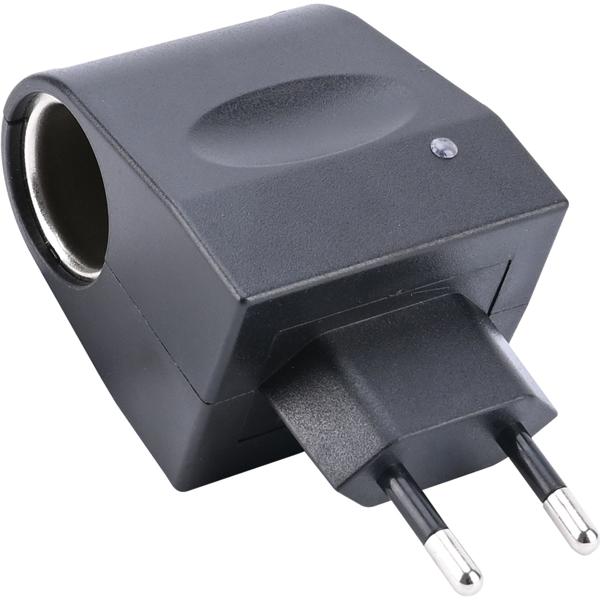 Spannungswandler, kompakt u. praktisch, 230V auf 12V, 1000mA / 12 Watt, schwarz, Kleinstgeräte mit bis zu 12 Watt und Zigarettenanzünder-Anschluss überall verwenden