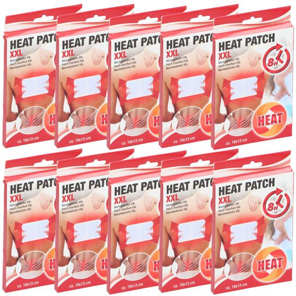 10er-Set XXL Wärmepflaster für Rücken & Muskelverspannungen - Langanhaltende 8h Wärme - Diskret tragbar - 13x19 cm - Ideal bei Menstruationsbeschwerden