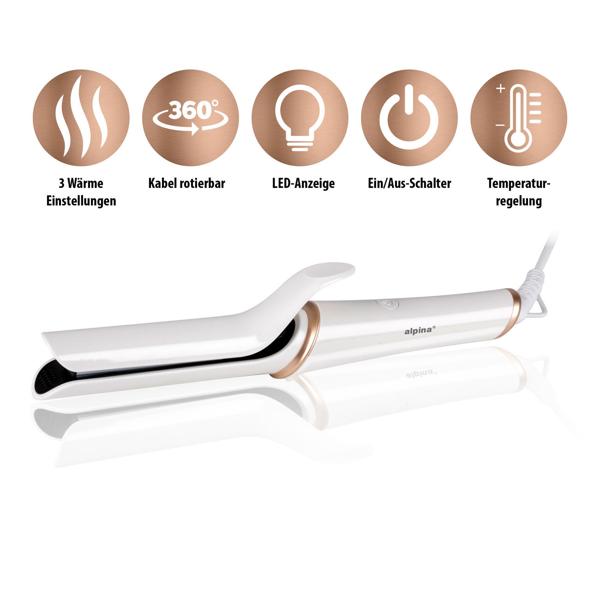 Professionelles Haarstyling-Set, elegantes weiss, mit Temperaturkontrolle – Föhn & Glätteisen für schonendes & effektives Styling