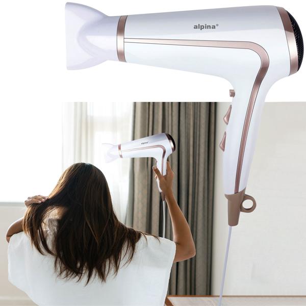 Professionelles Haarstyling-Set, elegantes weiss, mit Temperaturkontrolle – Föhn & Glätteisen für schonendes & effektives Styling