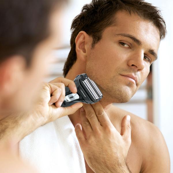 Elektrischer Akku-Rasierer für Herren - Zweifach-Scherkopf & Ultradünne Präzisionsklinge – Glatte Rasur mit höchster Gründlichkeit