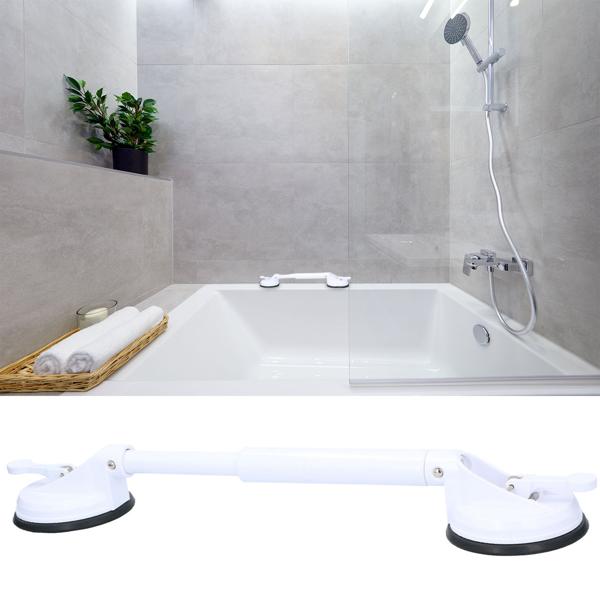 Ausziehbarer Haltegriff - Saugnapf-Montage bis 57 cm - Sicherer Halt beim Baden & Duschen ohne Bohren - Badewannengriff Duschgriff Sauggriff Senioren