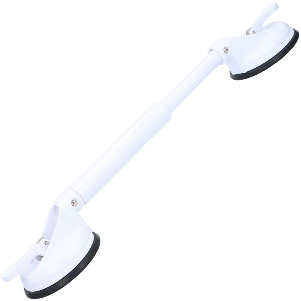 2er-Set Ausziehbarer Haltegriff mit Saugnapf-Montage - Sicherer Halt Duschen & Baden - ohne Bohren, flexibel bis 57 cm - Weiss, ABS-Kunststoff