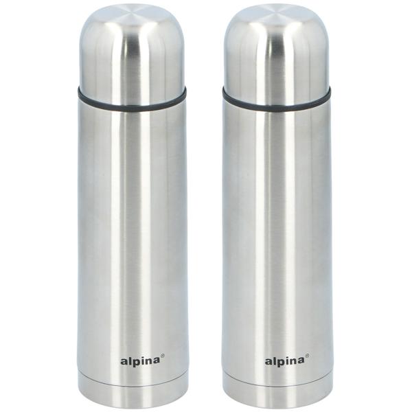 2er-Set Thermosflasche Edelstahl 480ml - Hält Heissgetränke 12h warm, Kaltgetränke 24h kühl - Auslaufsicher mit Trinkbecher, doppelwandig vakuumisoliert