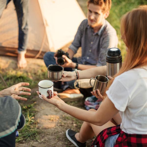 2er-Set Thermosflasche Edelstahl 1000ml - Hält Heissgetränke 12h warm & Kaltgetränke 24h kühl - Auslaufsicher mit Trinkbecher, doppelwandig vakuumisoliert